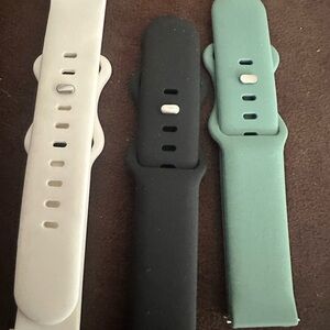 Smartwatch Silicone Bands - Black, White, Green